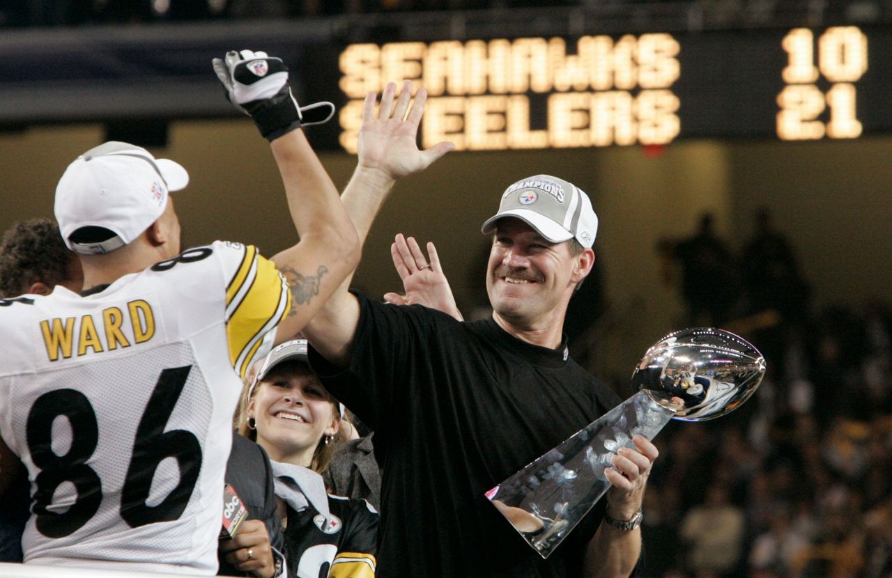 Former Pittsburgh Steelers Coach Bill Cowher Congratulates Ben