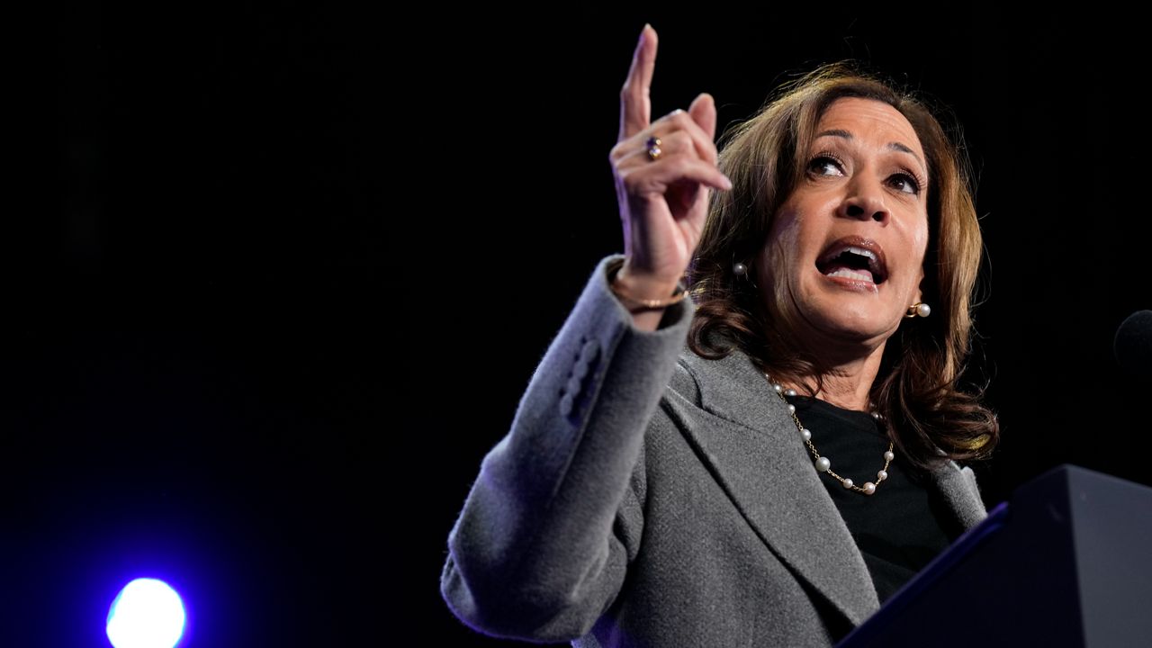 Democratic presidential nominee Vice President Kamala Harris speaks during a campaign event at Lakewood Amphitheatre, Saturday, Oct. 19, 2024, in Atlanta. (AP Photo/Jacquelyn Martin)