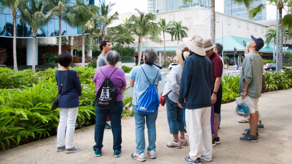 Architectural walking tours are a favorite with residents and visitors. (Courtesy AIA Honolulu)