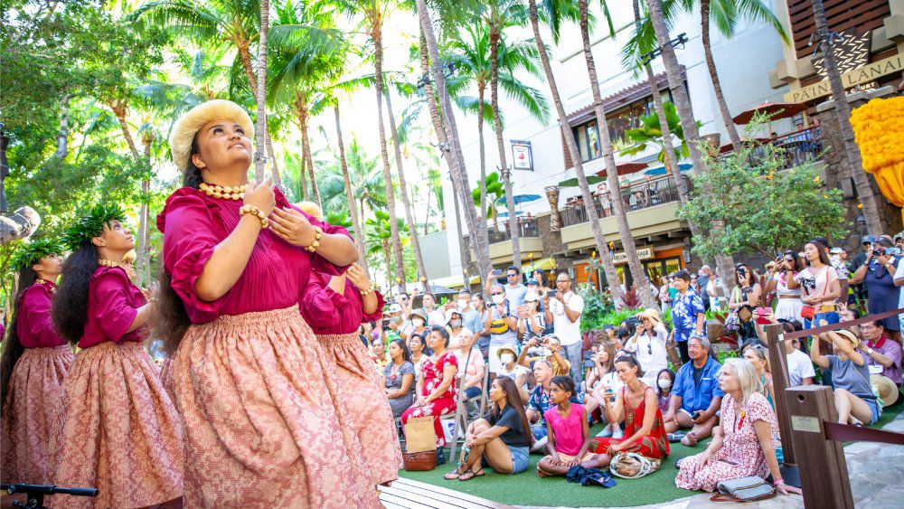 Following the Royal Court Investiture, the Opening Ceremony takes over Centerstage at Royal Hawaiian Center with performances. (Courtesy Aloha Festivals)