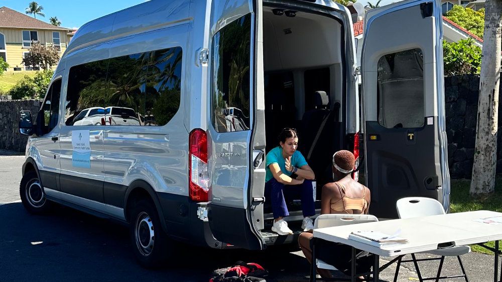 A medically equipped vehicle travels to deliver primary care services and more where needed. (Photo courtesy of Hawaii Island Community Health Center)