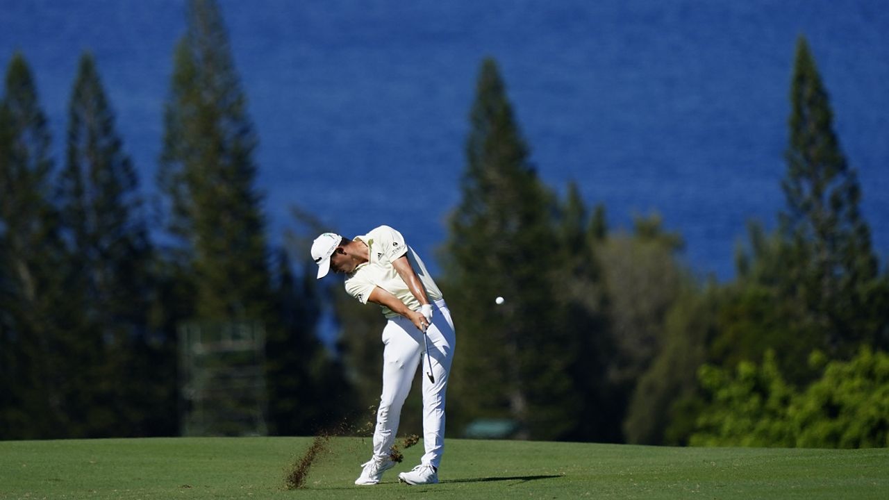 PGA golfer Collin Morikawa, seen at the Kapalua Plantation course in 2022, will participate in this week's Sentry with thoughts of Lahaina, where his grandparents were born.