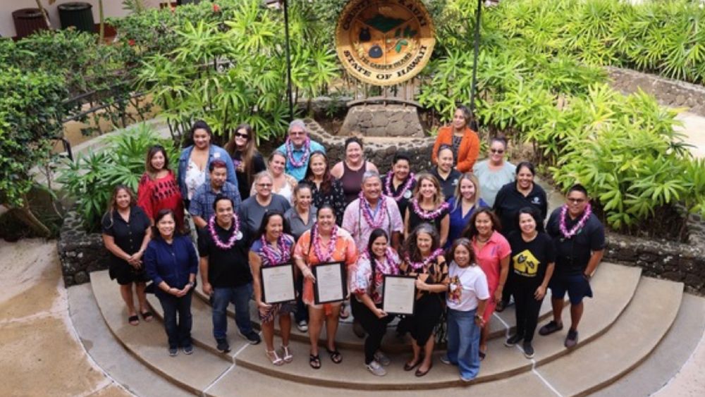 Kauai officials and various representatives gathered at the Lihue Civic Center on Friday for a ceremony. (Photo courtesy of County of Kauai)