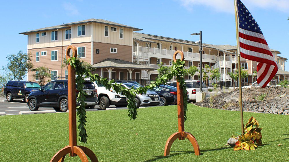 A blessing was held for the newly completed Kauhale I Ke Kula Uka on Thursday. (Photo courtesy of County of Hawaii)