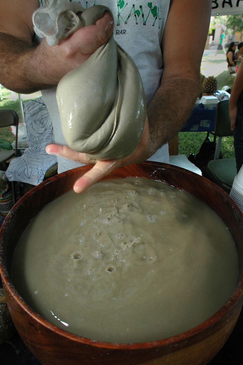 Kava is prepared in a Koa bowl at the Kava Festival in Honolulu, Oct. 7, 2006. (AP Photo/Lucy Pemoni)