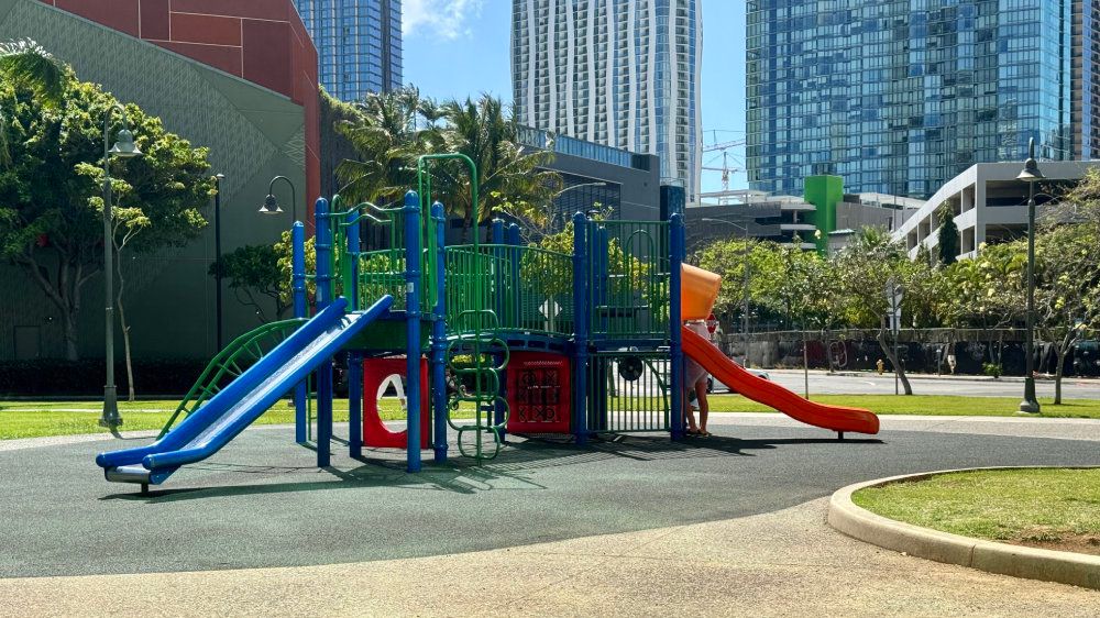 The children's playground area of Kolowalu Park will be fenced off to the public starting August 20 for an upgrade. (Courtesy Hawaii Community Development Authority)