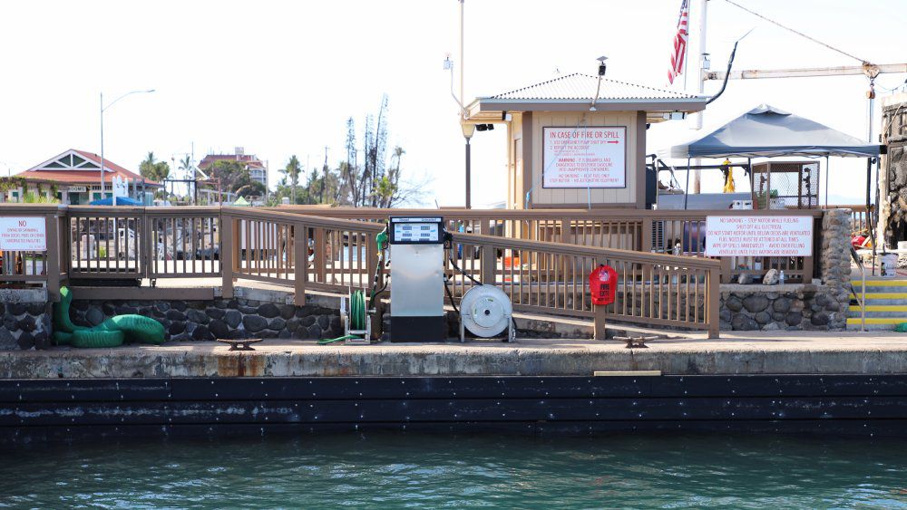 The newly built fuel dock at Lahaina Small Boat Harbor opened Tuesday. (Courtesy Hawaii DLNR)