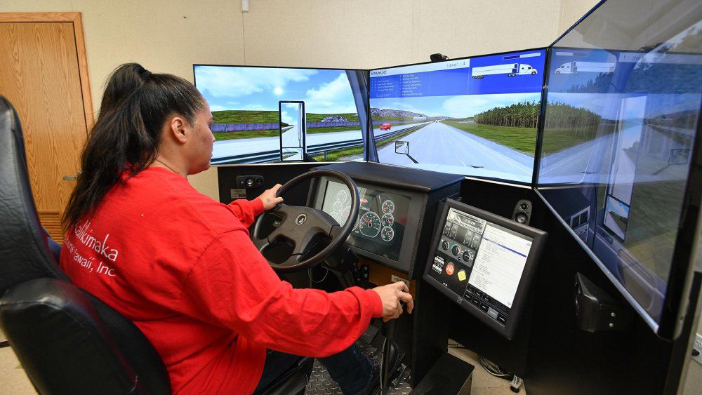 Leeward Community College's commercial truck driving simulator. (Photo courtesy of Leeward Community College)