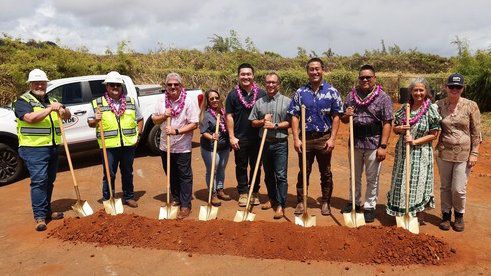 Staff from the Department of Public Works, Kauai County Council, Office of the Mayor and others took part in Monday’s blessing and groundbreaking ceremony for the Lihue refuse transfer station. Contractor for the project is WW Clyde with RM Towill providing construction management services. (Courtesy of the County of Kauai)