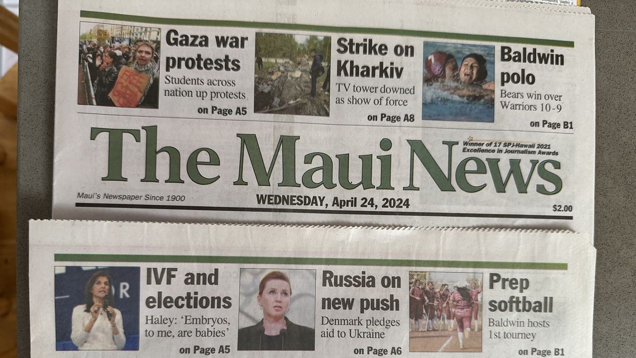 Recent print editions of Maui News (Courtesy photo)