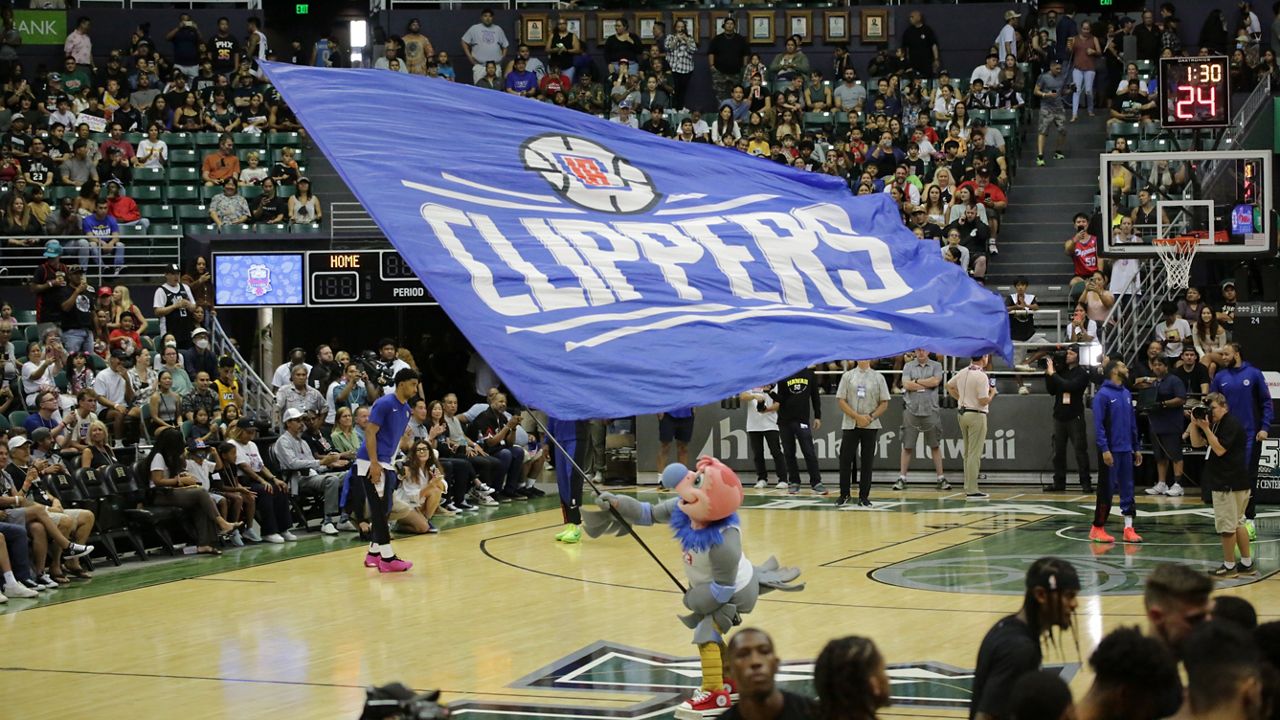 The Los Angeles Clippers have extended their recent tradition of holding training camp in Honolulu and playing a preseason exhibition at the Stan Sheriff Center. Mascot Chuck the Condor waved the Clippers flag in the arena for the October 2023 game against the Utah Jazz. 