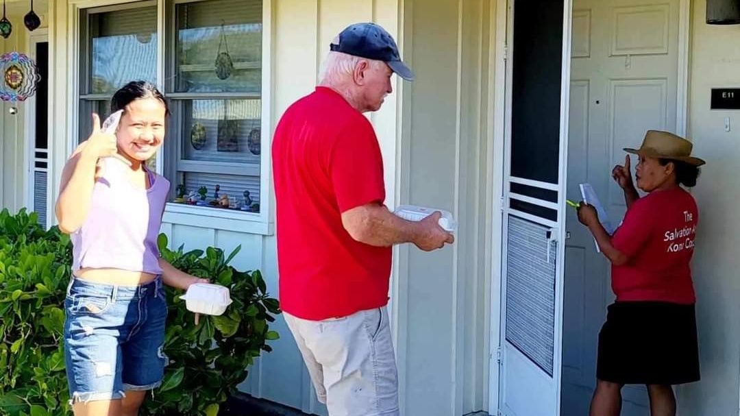 The Kona Corps delivered 500 meals to kupuna in the community. (Photo courtesy of The Salvation Army)