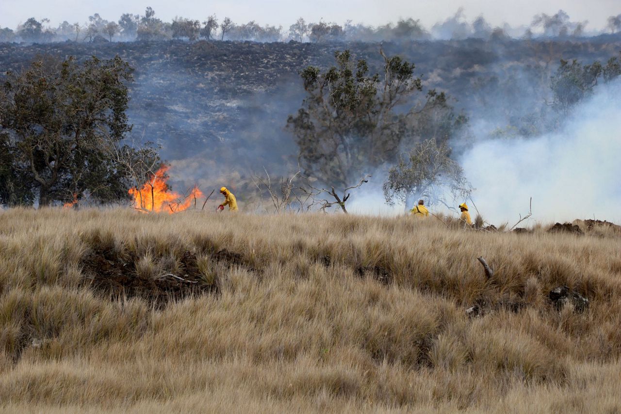 Large wildfire burning amid drought on Hawaii’s Big Island