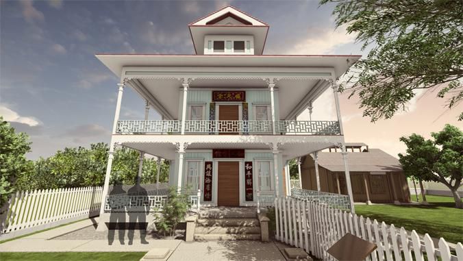 Wo Hing Society Hall virtual reconstruction. (Image courtesy of the University of Hawaii)