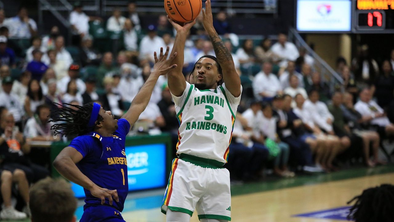 Hawaii guard JoVon McClanahan, seen against Cal State Bakersfield on senior night, had a mid-range jumper to put UH ahead carom off the back iron in the final seconds of a Big West semifinal against UC Davis on Friday night.