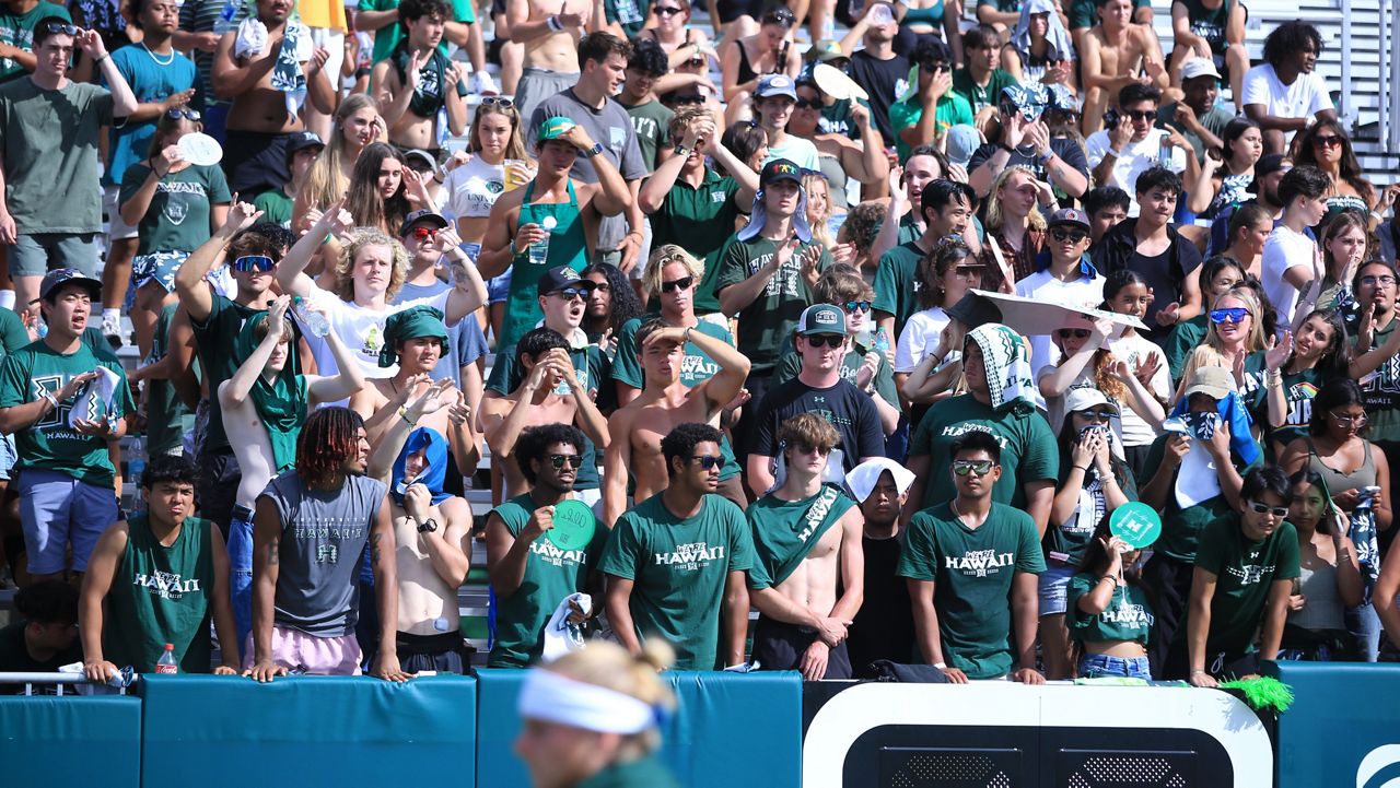 Hawaii fans in the UH student section for the Rainbow Warriors' game against UCLA on Aug. 31.