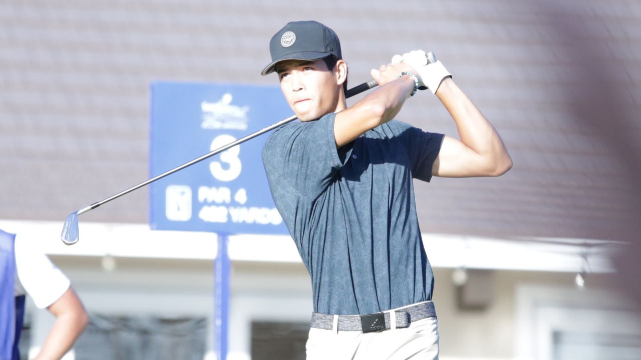 University of Hawaii golfer Blaze Akana, seen at the 2023 Sony Open, will participate in the PGA's event in Honolulu as an amateur for the second straight year. (Spectrum News/Brian McInnis) 