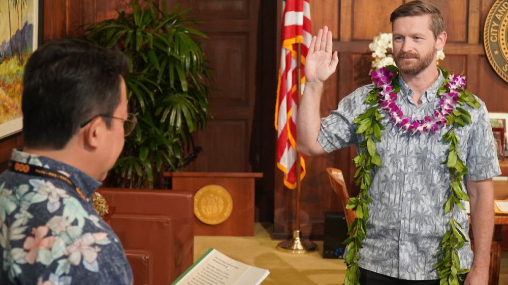 Edward "Ted" Hayden, right, is the new deputy director for the City and County of Honolulu's Department of Parks and Recreation. (Photo courtesy of City and County of Honolulu)