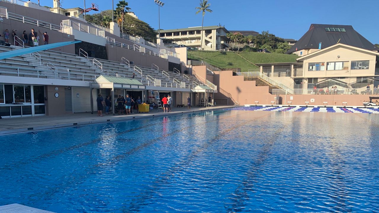 The Kamehameha aquatic complex went quiet after Saturday's water polo championship between Kamehameha and Punahou was postponed.