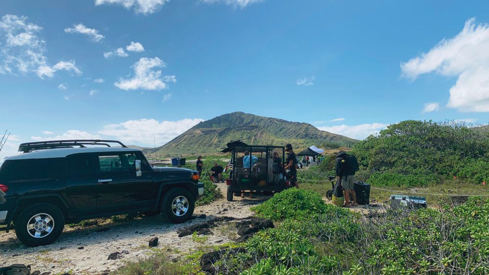 Bumper Productions LLC was cited for vehicles parked beyond permitted areas. (Photo courtesy of Hawaii DLNR)