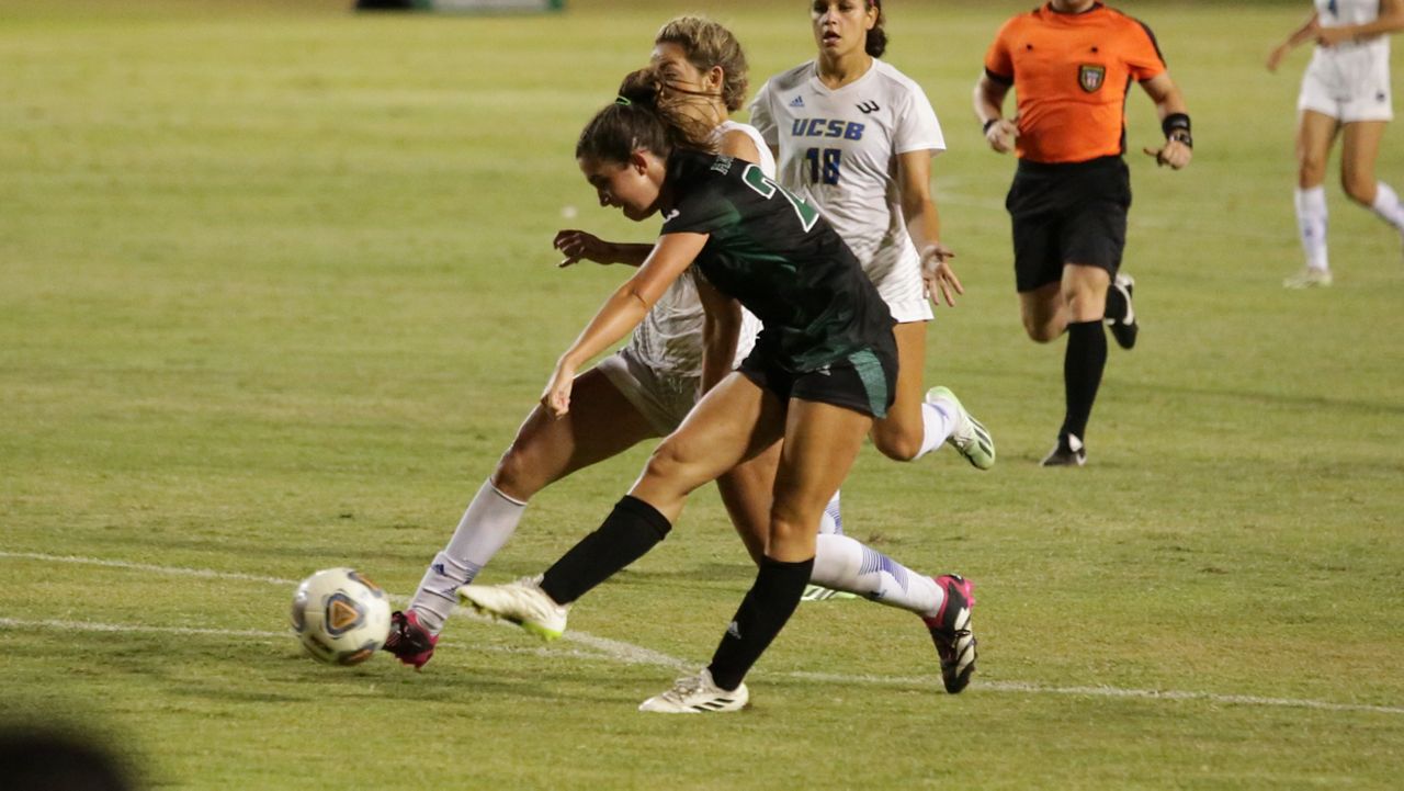 Cate Sheahan fired her game-winning goal for Hawaii against UC Santa Barbara on Thursday night.