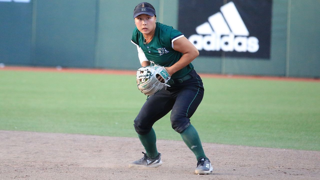 Hawaii second baseman Maya Nakamura, seen in March, is done for her Rainbow Wahine career after suffering a knee injury against Cal Poly last week.