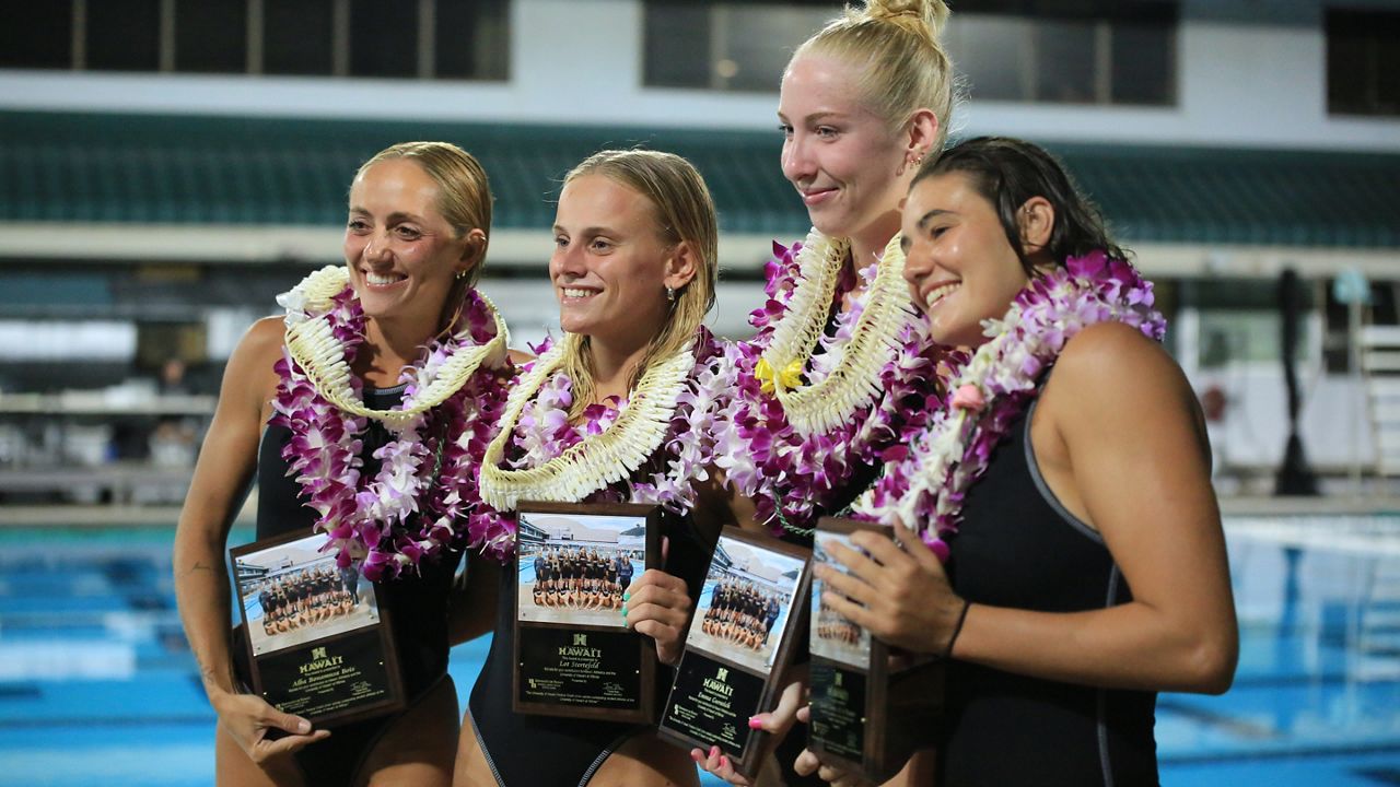 Hawaii water polo team beats UCSB for senior night win