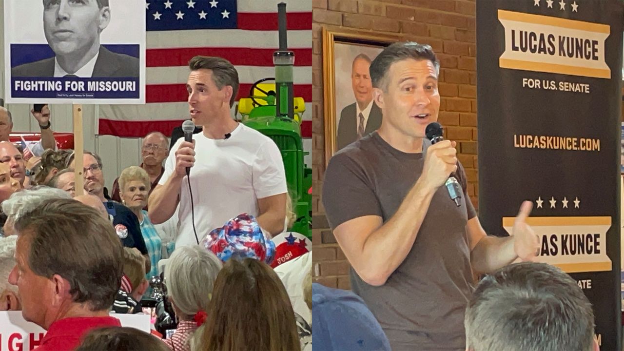 Republican U.S. Sen. Josh Hawley (left) and Democrat Lucas Kunce (Spectrum News/Gregg Palermo)