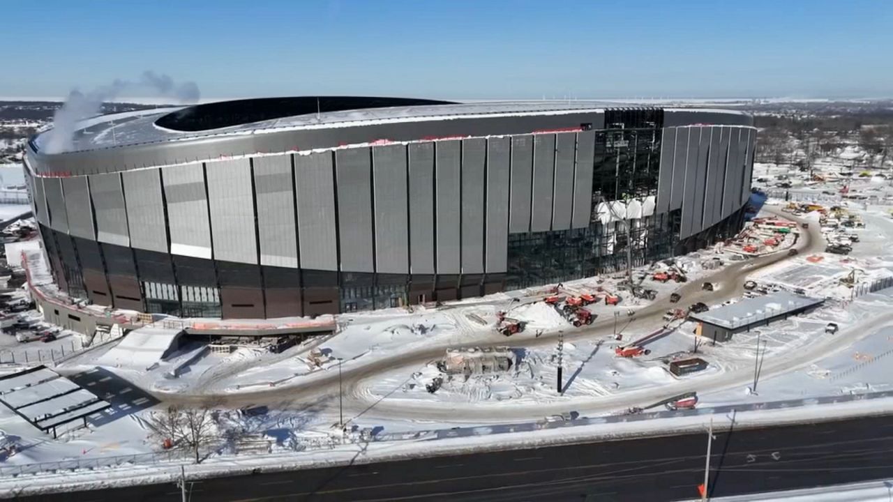 Drone footage offers updated look at new Highmark Stadium