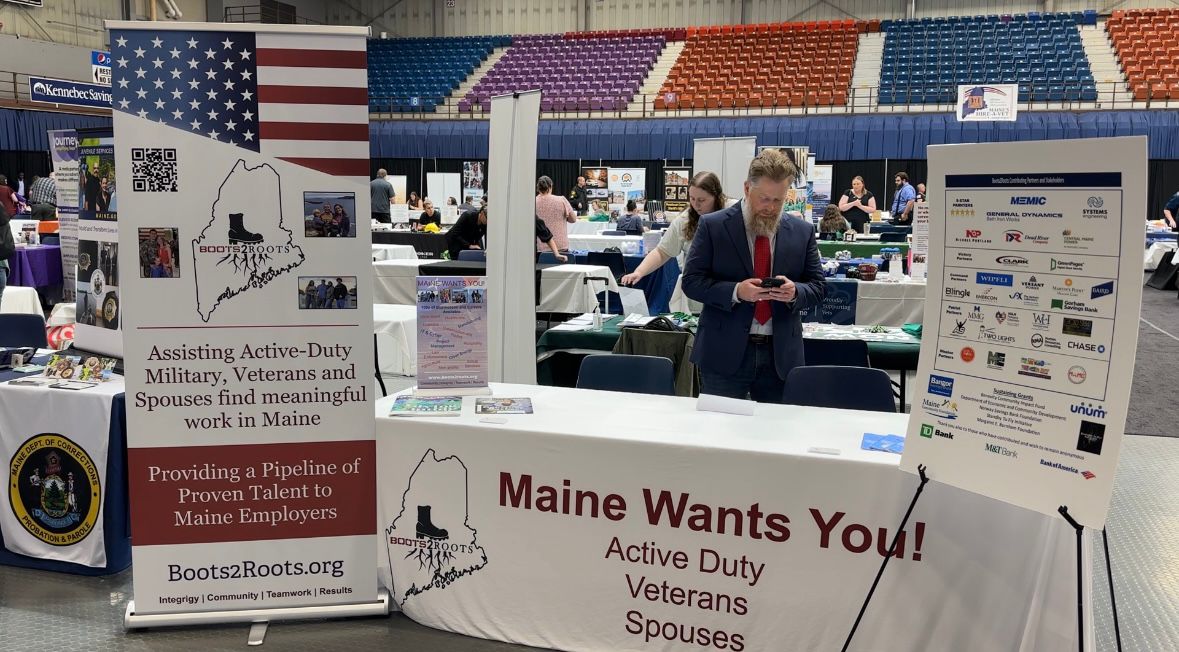 Employers and service providers filled the Augusta Civic Center Thursday during the annual Hire-A-Vet Campaign kickoff. (Spectrum News/Susan Cover)