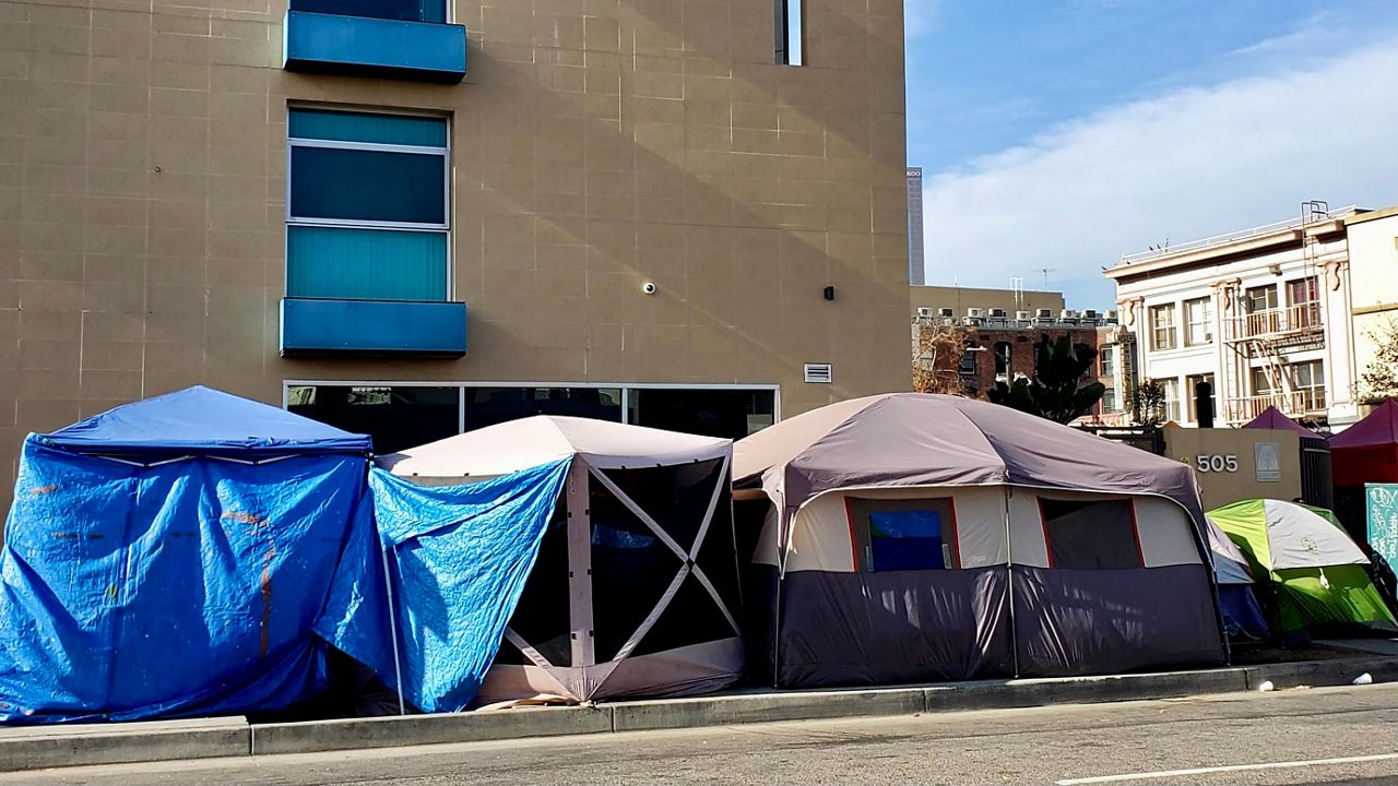 A homeless encampment in Los Angeles. (Spectrum News/Joseph Pimentel)