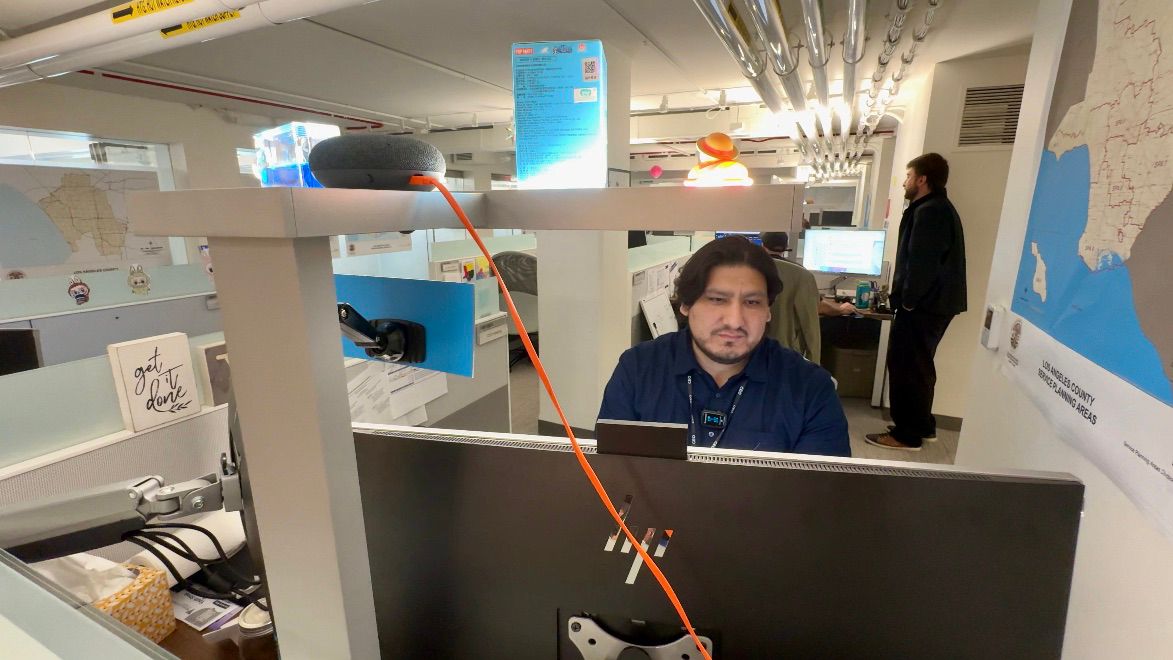 LA County's emergency dispatch center for homelessness. (Spectrum News/ Anna Albaryan)