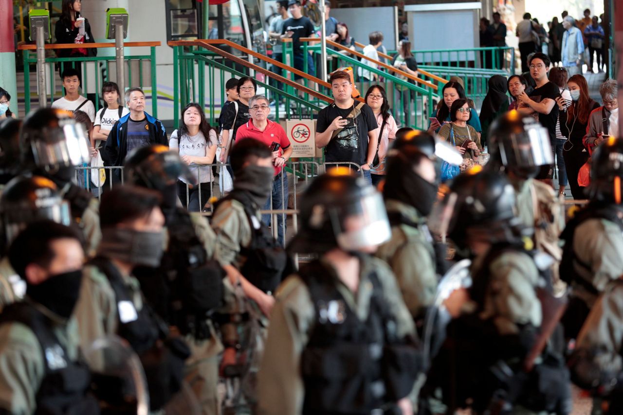 Protesters in Hong Kong vandalize subway station