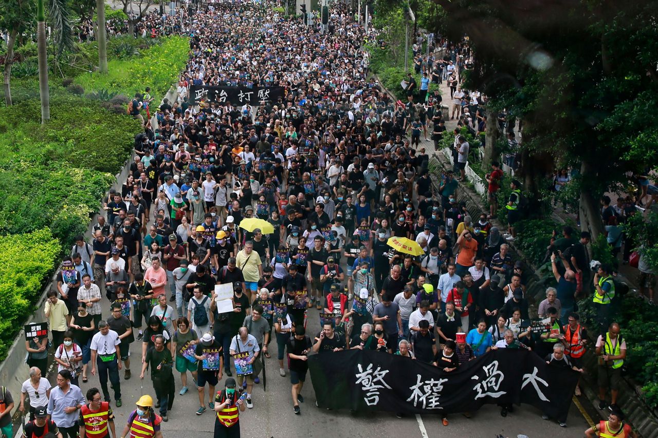 Hong Kong Police Say Protests Off Designated Route Illegal