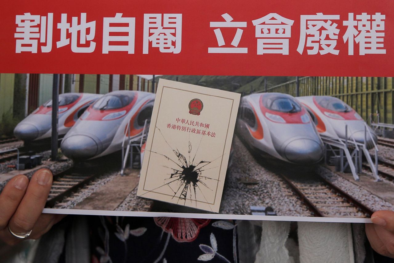 Latest Hong Kong protest focuses on high-speed rail station