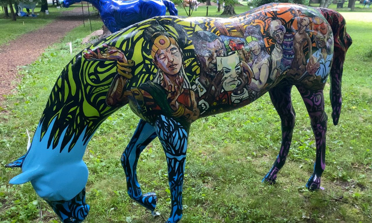 Painted thoroughbreds on display in Lexington