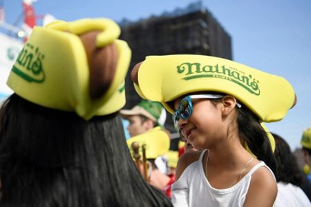 Nathan's foam hot sale hot dog hat