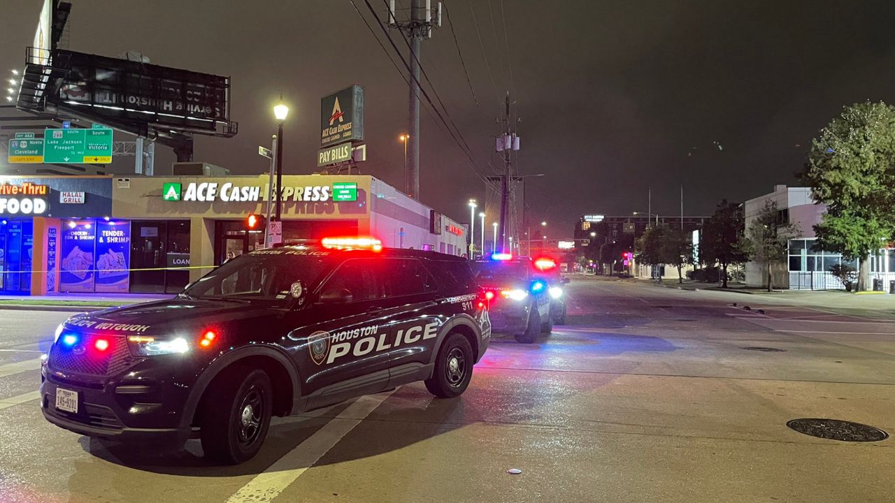 Houston police on the scene of a downtown crash that killed six people. (The Houston Police Department)