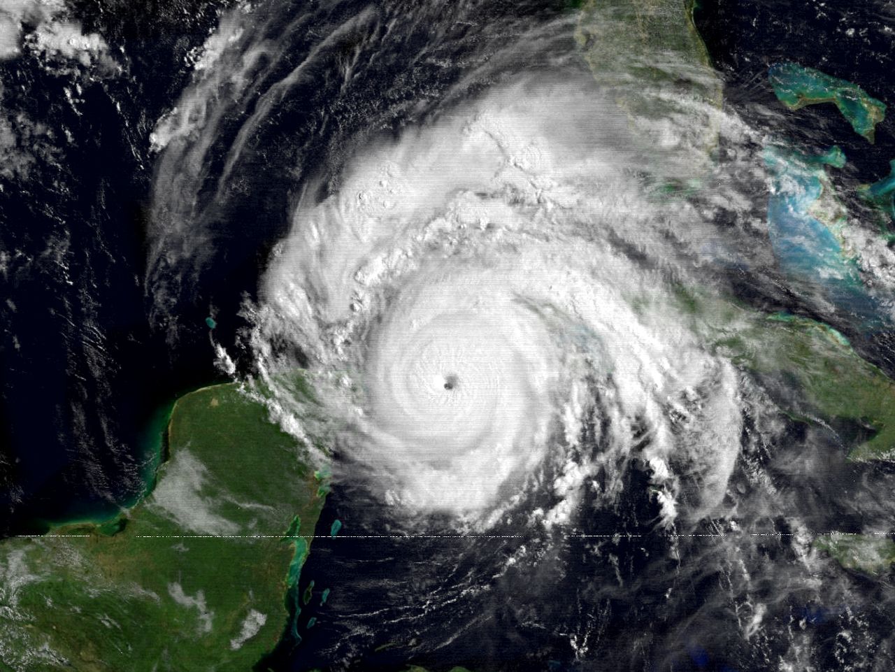 Satellite image of Hurricane Allen near peak intensity on Aug. 7, 1980.