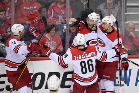 Aho, Teravainen lead Hurricanes to big win over Bruins on Whalers
