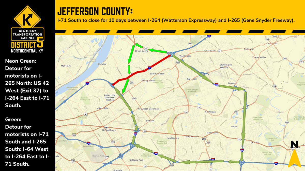 I71 South closed for 10 days