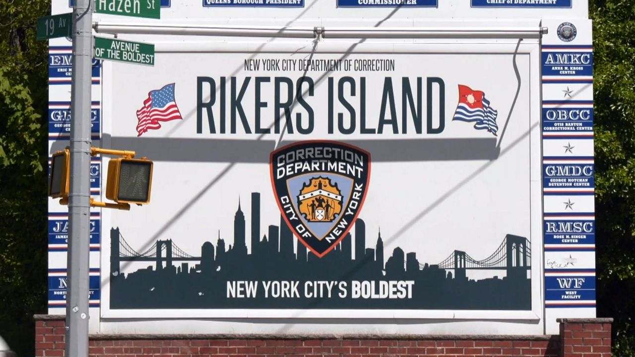The entrance to the Rikers Island prison complex in New York City. (NY1 Photo)