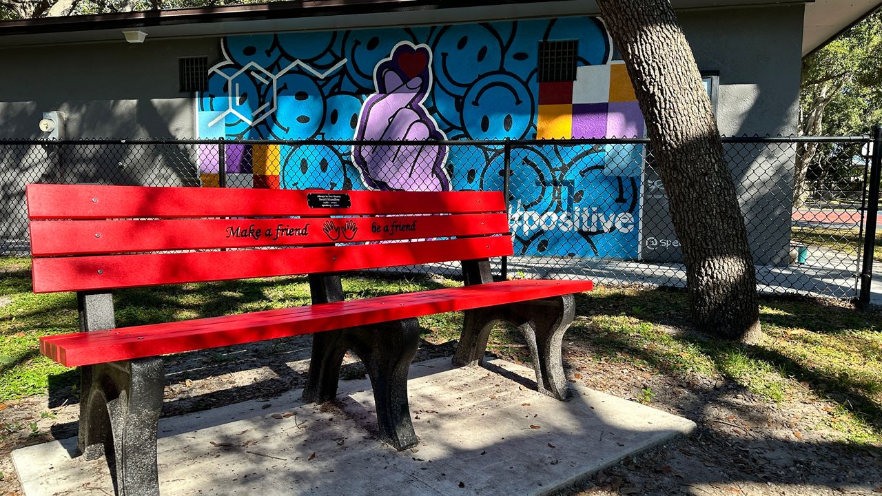 Speak Up youth mural painting in Safey Harbor for mental health awareness