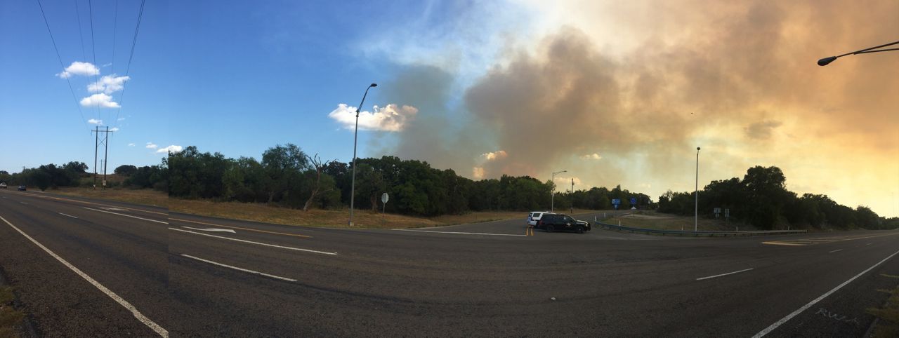 Panoramic view of fire