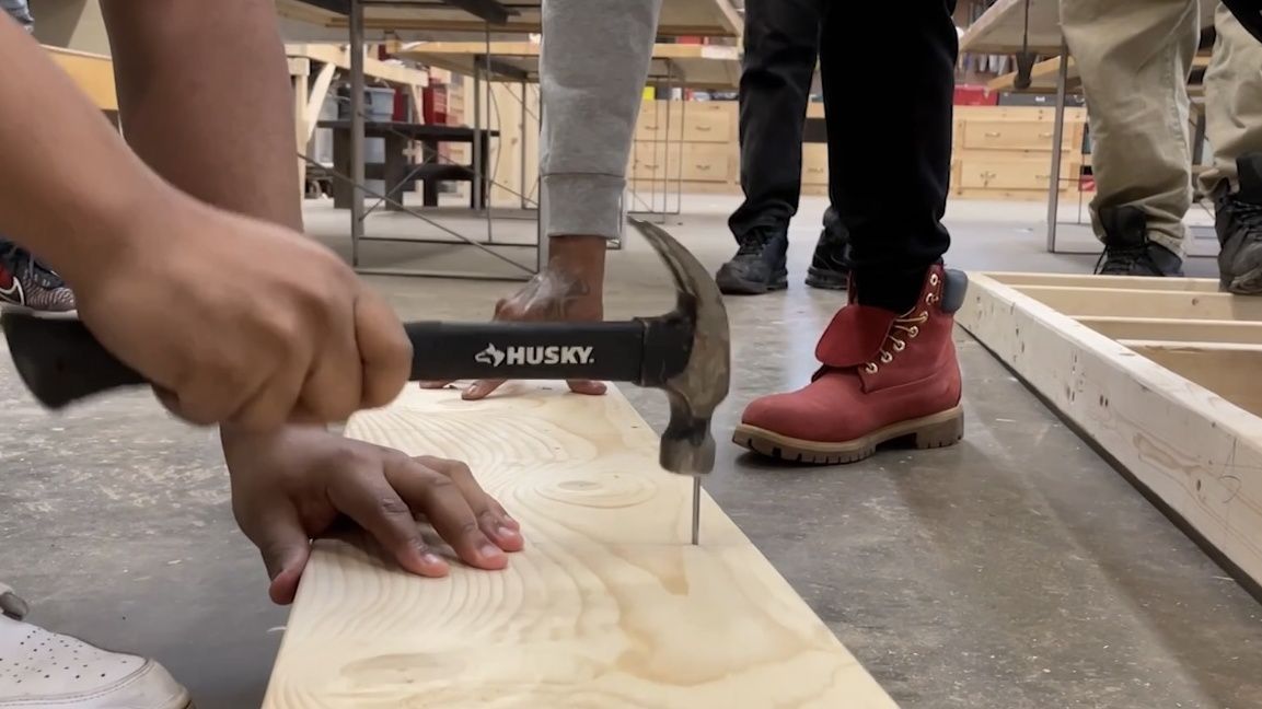Hammer and a nail.