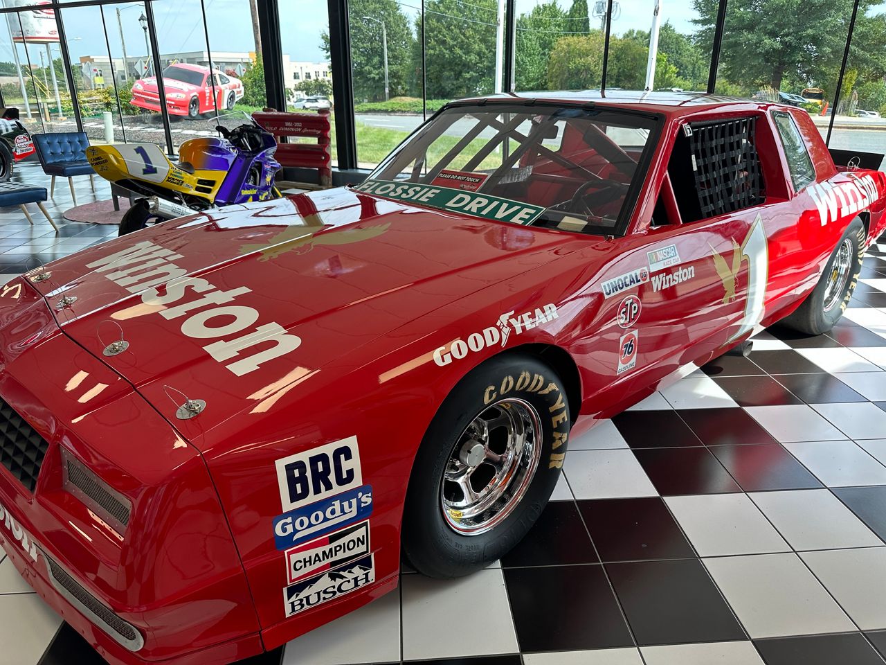 Race car sporting the Winston Tobacco logo at the Winston Cup Museum