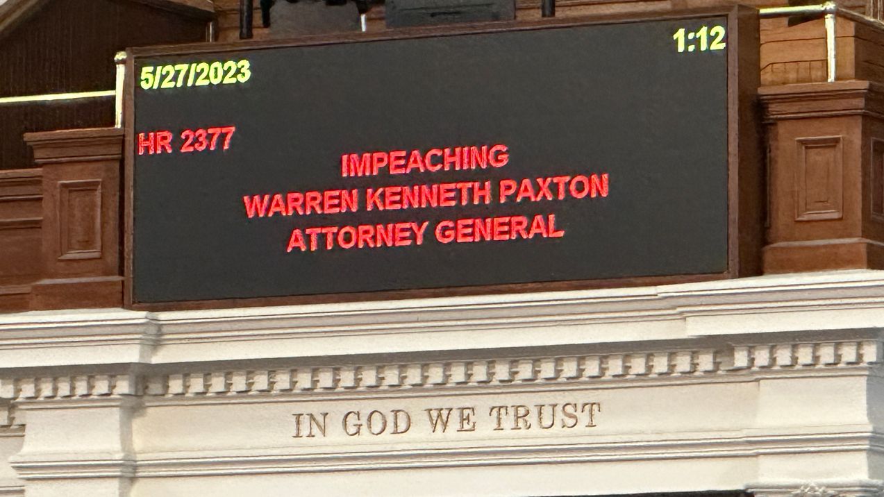 The Texas House takes up the impeachment of state Attorney General Ken Paxton in this image from May 27, 2023. (Spectrum News 1/Kimberly Reeves)