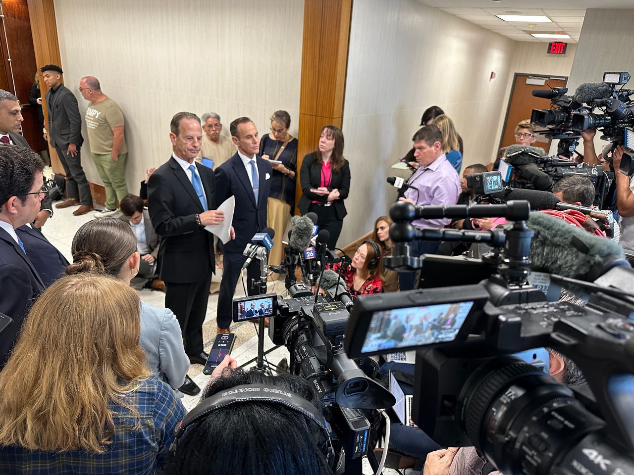 Prosecutors speak to the media in this image from March 26, 2024. (Spectrum News 1/John Pope)