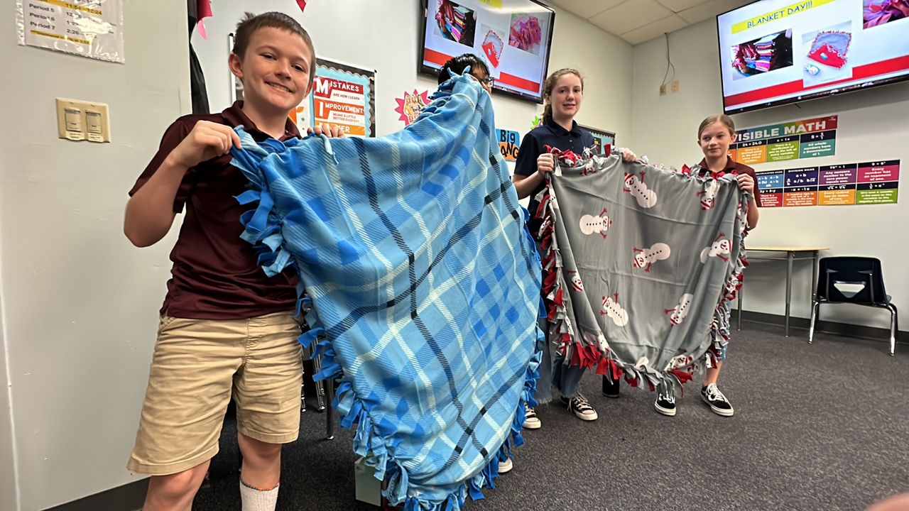 Students make blankets for All Children's Hospital