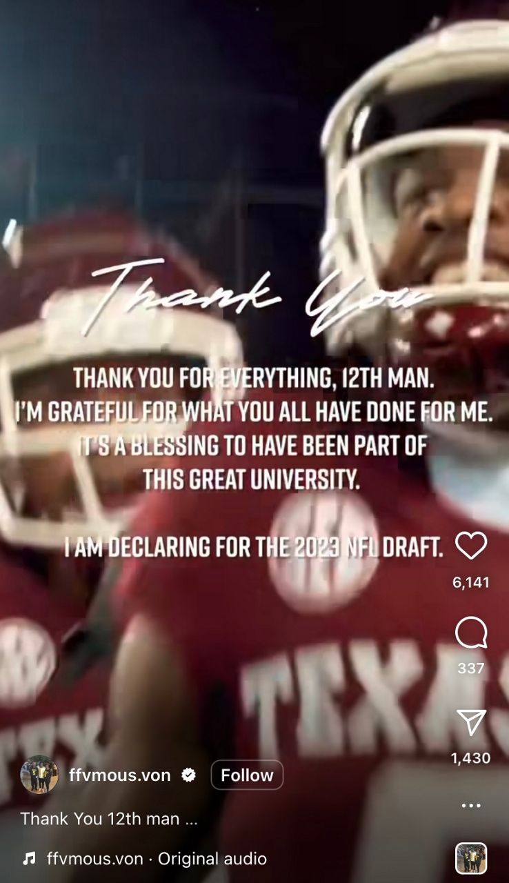 Texas A&M running back plans to enter 2023 NFL draft